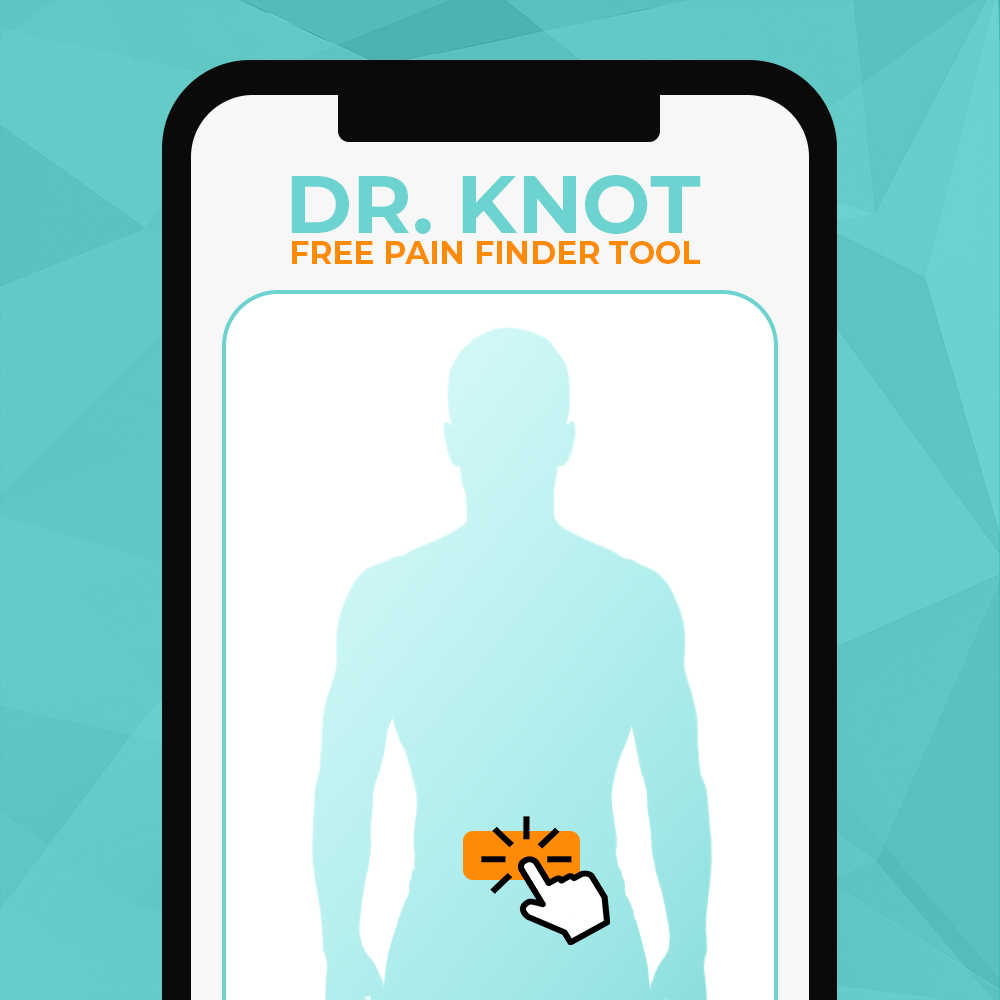 Illustration of selecting a lower back pain spot on a phone