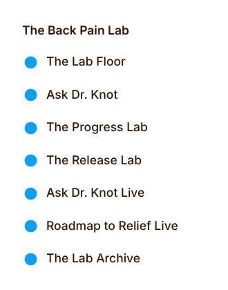 Back Pain Lab directory