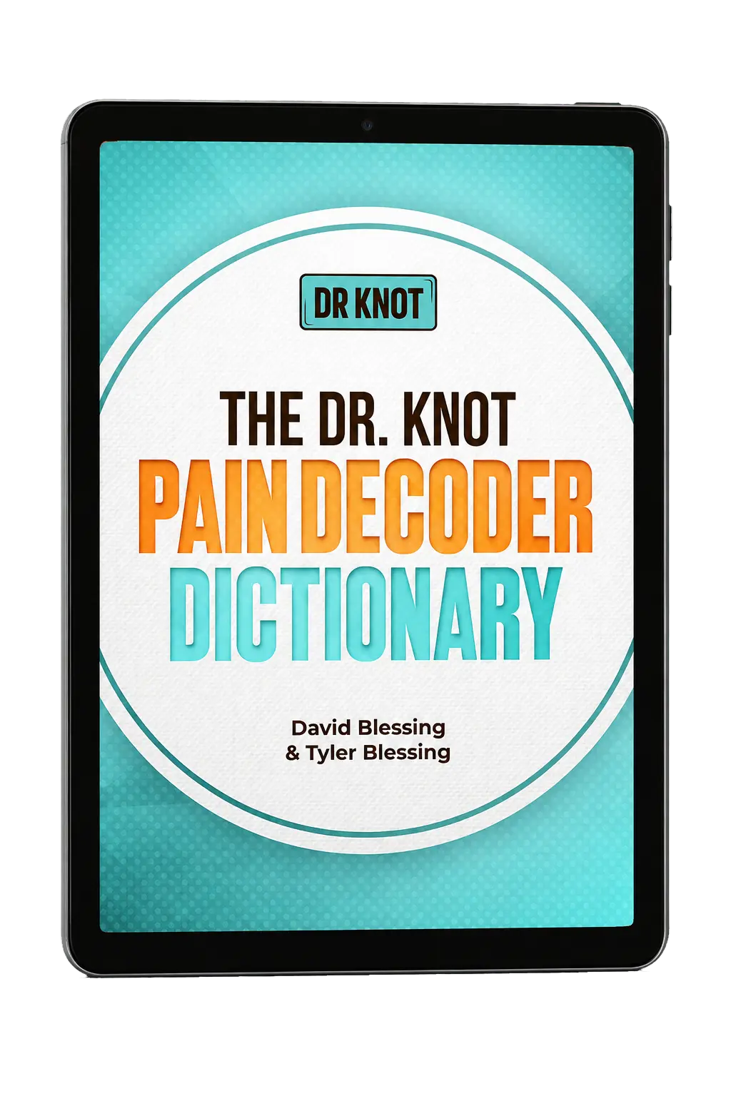 The Dr. Knot Pain Decoder Dictionary displayed on a tablet