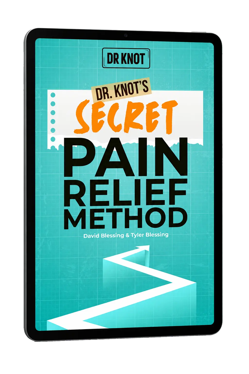 Dr. Knot’s Secret Pain Relief Method displayed on a tablet