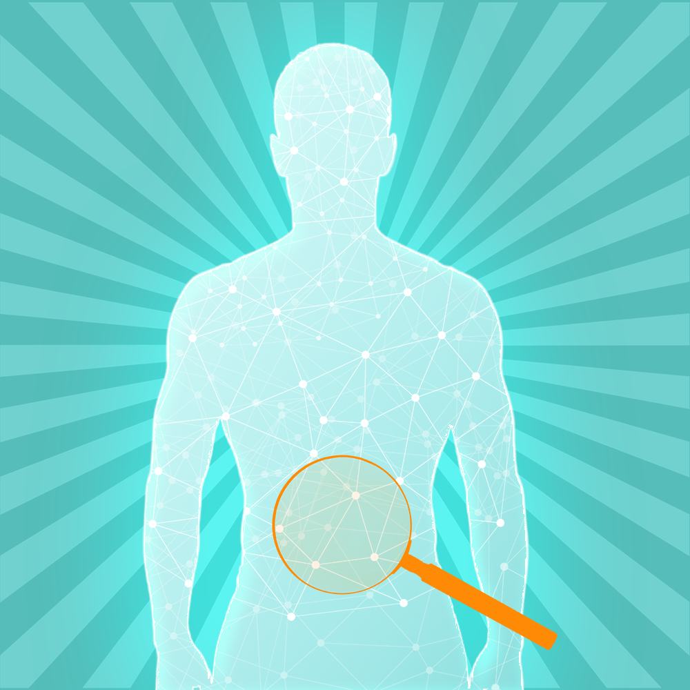 Illustration of Dr. Knot analyzing pain location